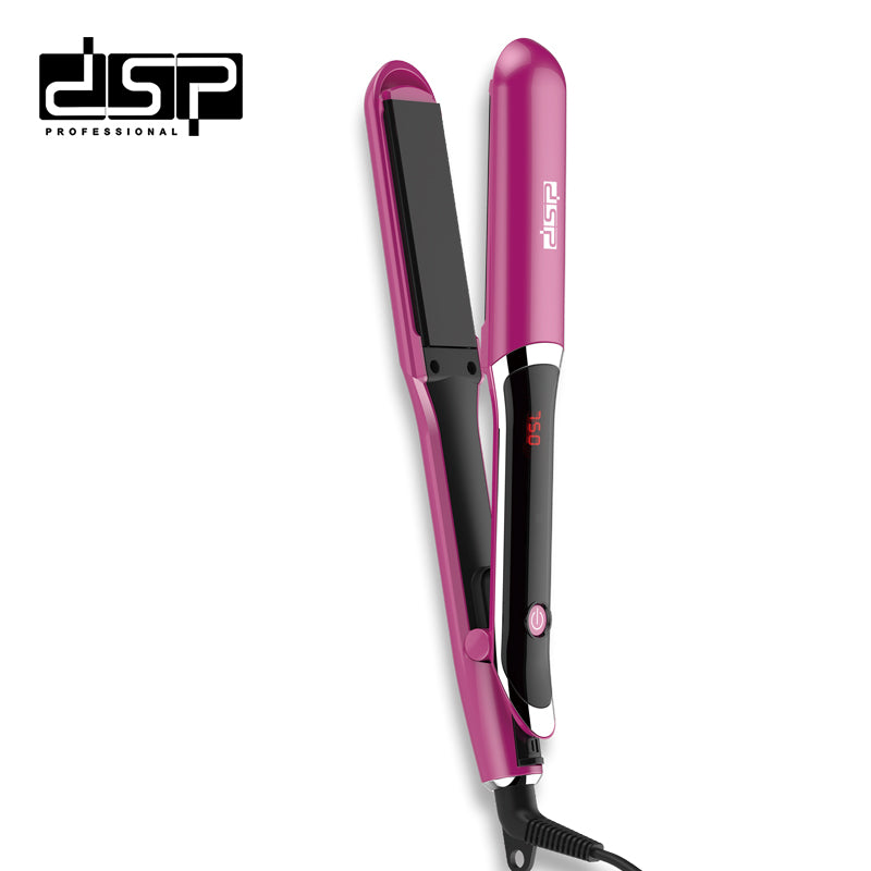 DSP Hot Seller Ceramic Coated Hair Straightener with Digital Display 150-230°C PTC Heating 30s Fast Heat Up for Smooth Frizz-Free Styling