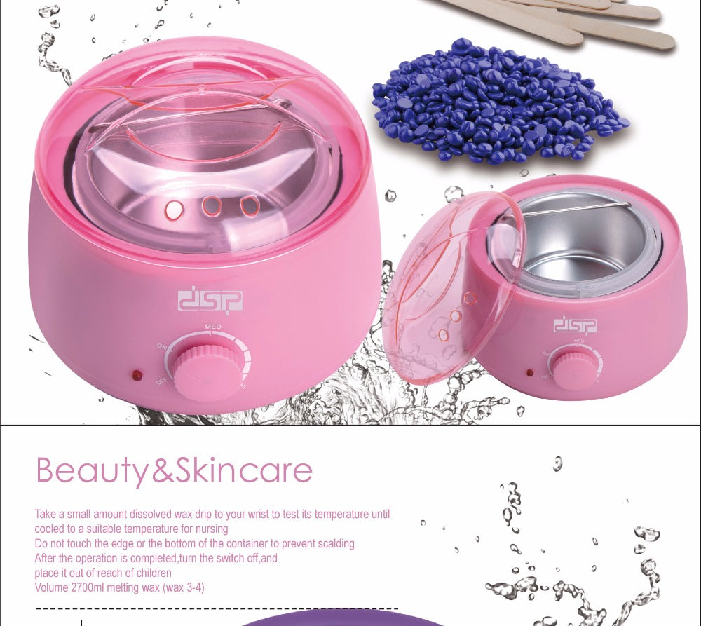 100W Wax Warmer Kit Hair Removal, 10 Min Heat Aluminum Pot 100g Wax Beans & Sticks, PP Housing Safe Skin Care for Home & Spa