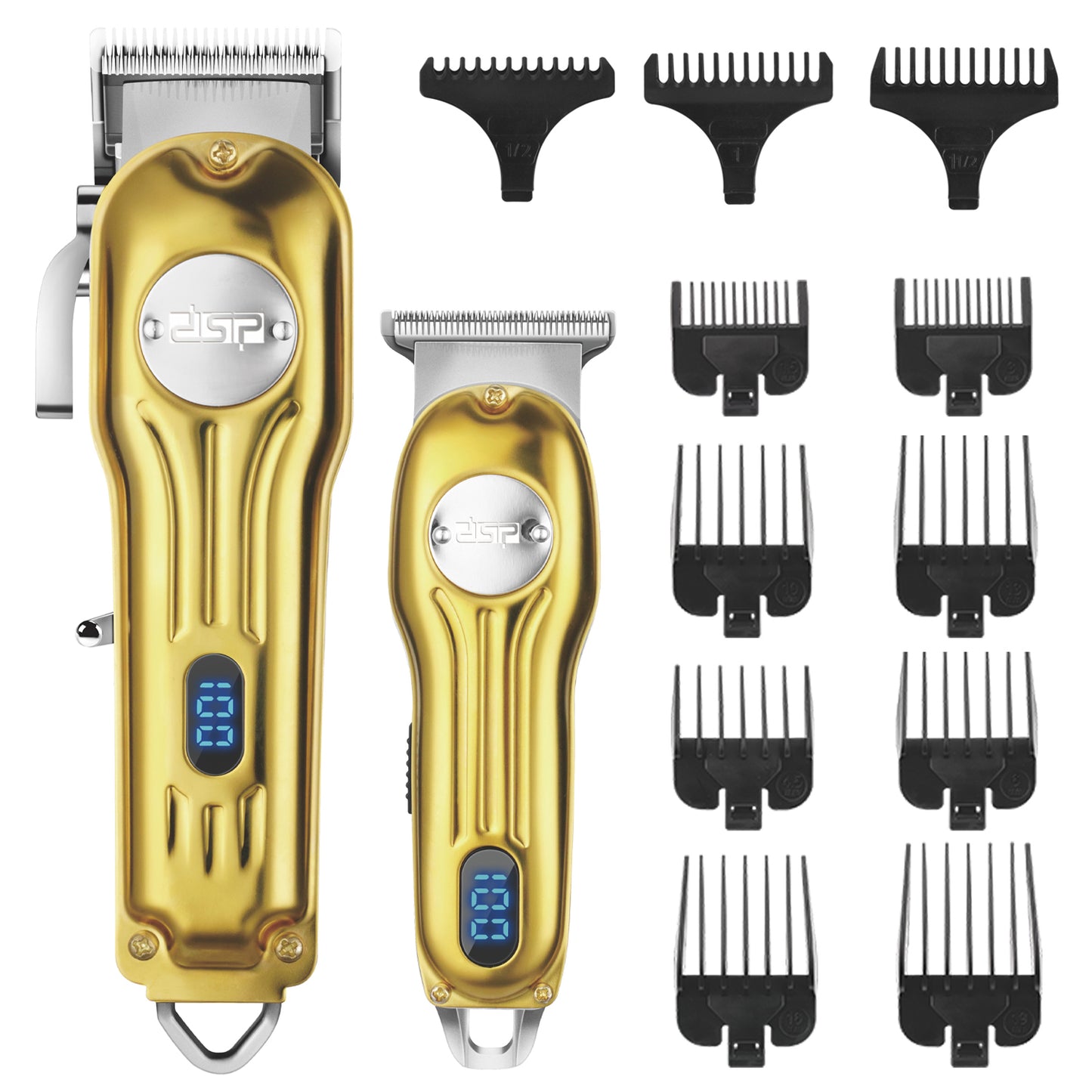 6500RPM Metal Hair Clipper, 200Min Long-Lasting 18650 Battery 8 Combs Kit, Professional Cordless Clippers for Home Gentle Hair Care