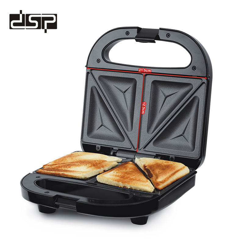 750W Triangle Sandwich Maker with Non-Stick Plates, Cool-Touch Handle & Thermostatic Control for Crispy Toast/Panini/Hash Browns