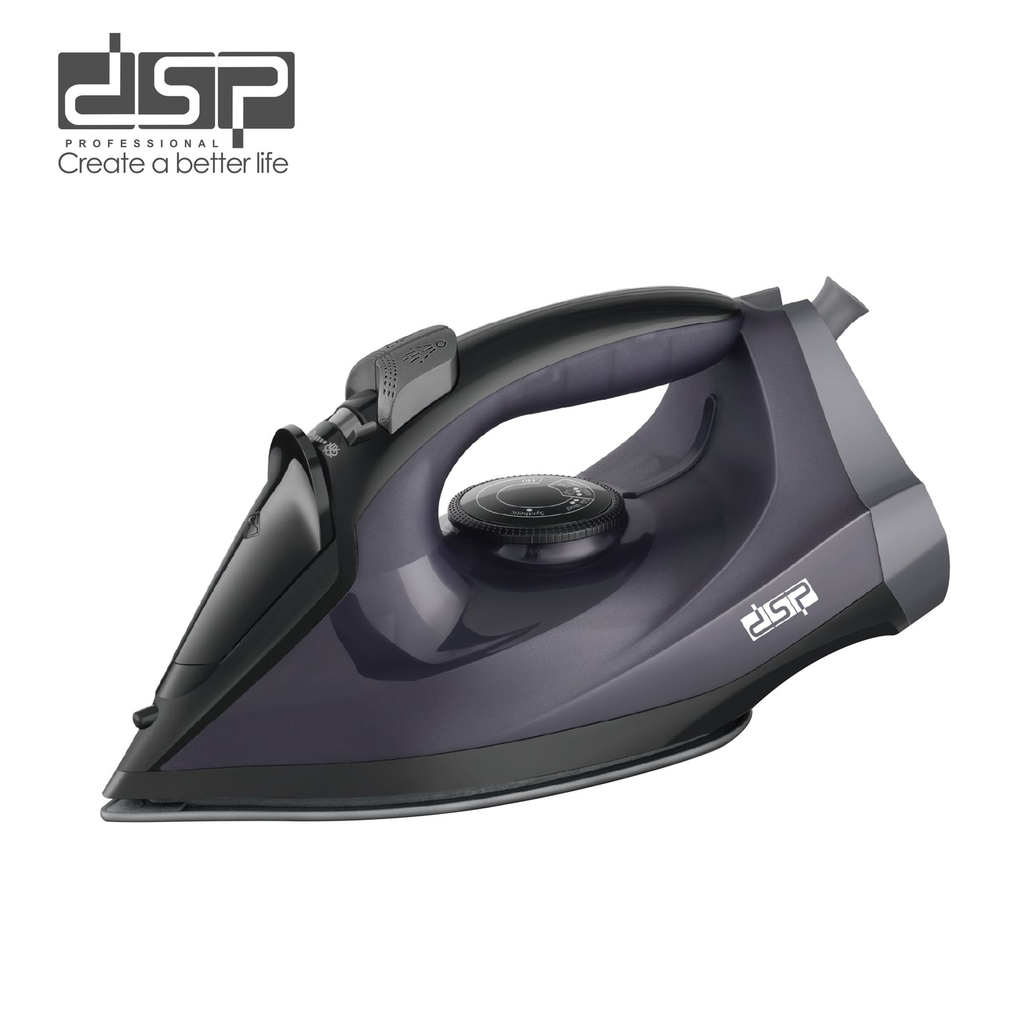 DSP Hot Seller 2000W Ceramic Steam Iron, Adjustable Temp, Continuous & Vertical Steam for Home Garment Care