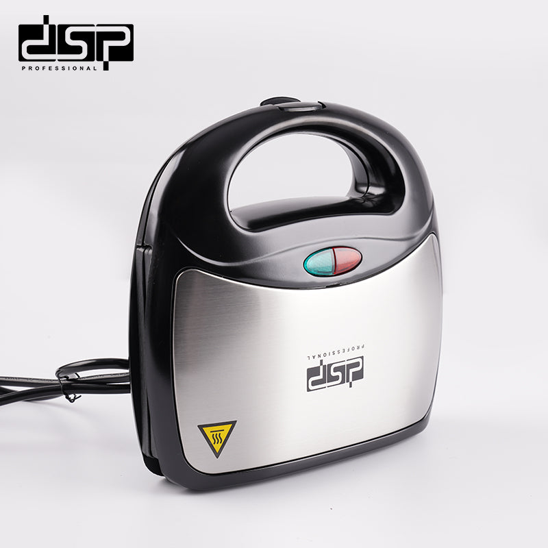 DSP 750W Electric Sandwich Maker/Press with Non-Stick Plates, Cool-Touch Handle, & Compact Storage – Perfect for Grilled Cheese, Breakfast, and Snacks (220-240V, Black)