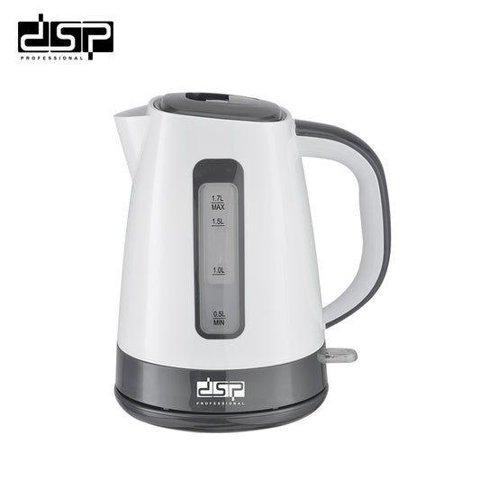 DSP Electric Kettle 1.7L, Fast Boiling Water Kettle for Home & Kitchen, BPA-Free with Auto Shut-Off, Removable Filter, Boil-Dry Protection & LED Indicator – 2200W, 360° Rotating Base, Stainless Steel Heating