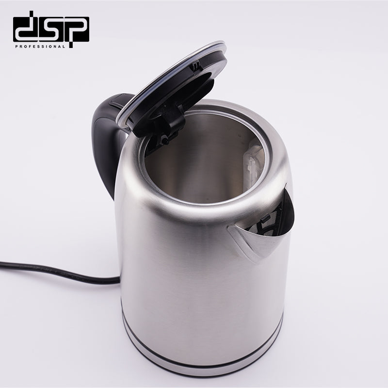 DSP Electric Kettle 1.0L, 2200W Fast Boil Stainless Steel Hot Water Kettle, Auto Shut-Off, 360° Swivel Base & Removable Filter, Safe for Tea, Coffee – Ideal Kitchen Appliances for Home