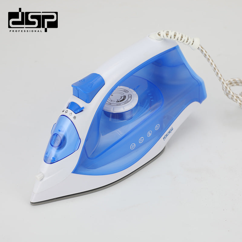 DSP Steam Iron for Clothes, 2200W Ceramic Soleplate, Adjustable Temperature, Continuous & Vertical Steam, Self-Cleaning, Retractable Cord, Ideal for Home Use