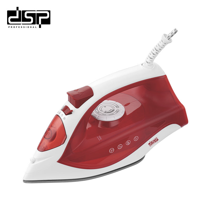 DSP Steam Iron for Clothes, 2200W Ceramic Soleplate, Adjustable Temperature, Continuous & Vertical Steam, Self-Cleaning, Retractable Cord, Ideal for Home Use