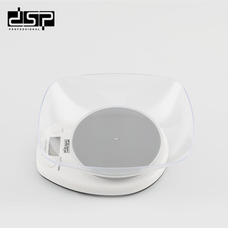 DSP Digital Kitchen Scale, 5000g Food Scale with Removable Bowl, Precise Grams/Ounces/LB for Cooking, Baking & Meal Prep, LCD Display, ABS Body – Easy Storage & Cleaning