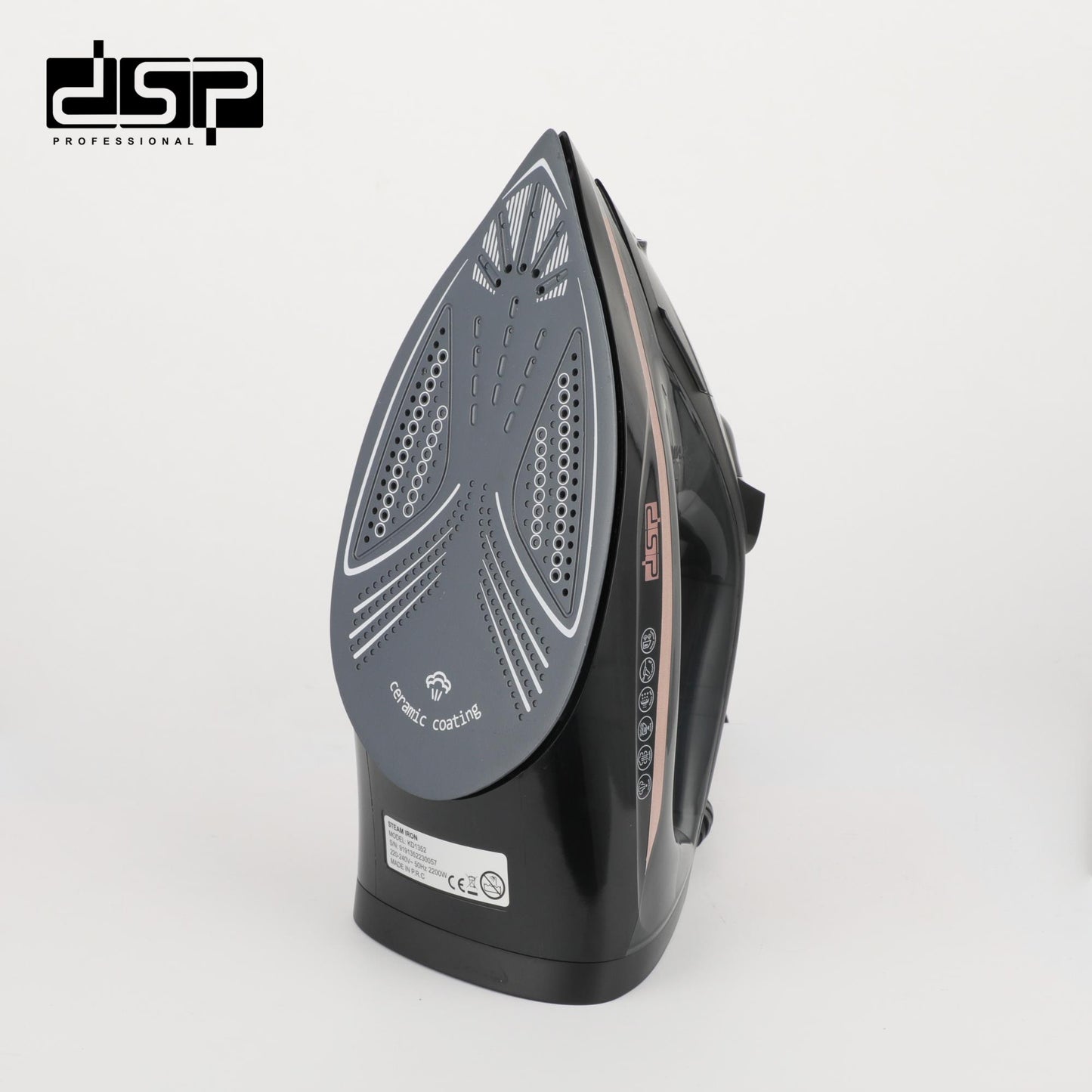 DSP 2200W Steam Iron for Clothes – Ceramic Soleplate, Adjustable Steam & Temperature, 380ml Water Tank, Self-Cleaning, Anti-Drip, Retractable Cord – Powerful & Fast Wrinkle Removal