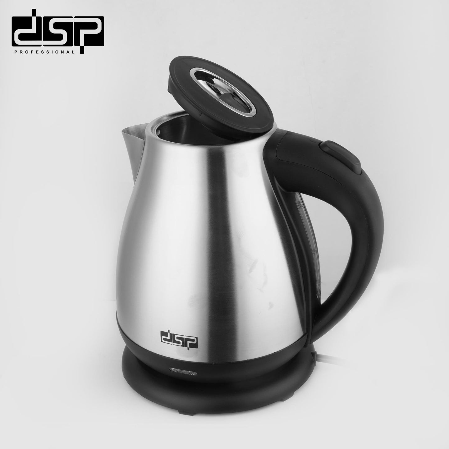 DSP Electric Kettle 1.7L, 2200W Fast Boiling Hot Water Kettle with 304 Stainless Steel, Auto Shut-Off & Boil-Dry Protection, 360° Cordless Base for Home Kitchen Appliances