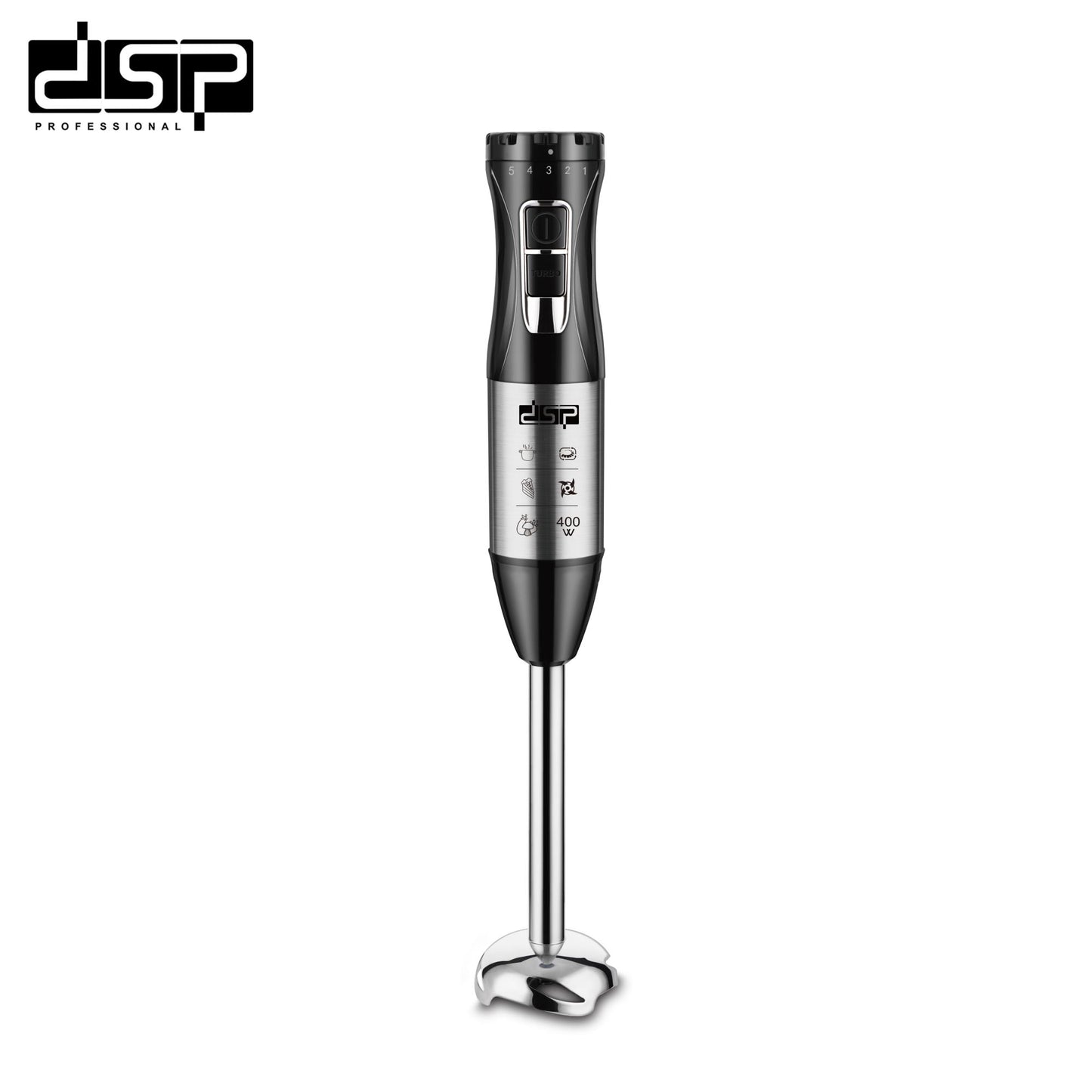 DSP Immersion Blender Handheld, 400W Corded Electric Stick Blender with Turbo Function & Variable Speed Control, Detachable Stainless Steel Stirring Rod & Blades for Soup, Smoothie, Puree, Baby Food – Ideal for Home Kitchens