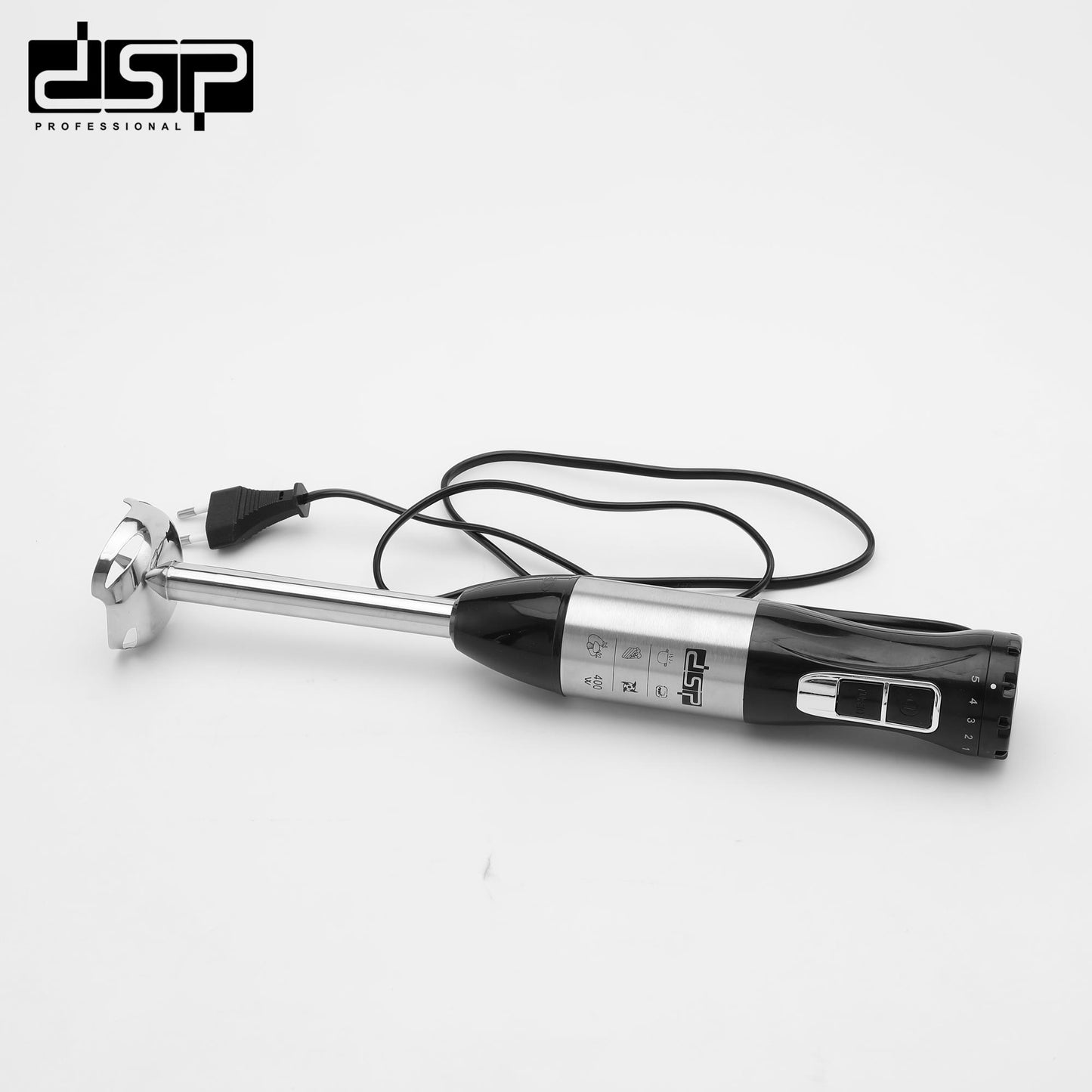 DSP Immersion Blender Handheld, 400W Corded Electric Stick Blender with Turbo Function & Variable Speed Control, Detachable Stainless Steel Stirring Rod & Blades for Soup, Smoothie, Puree, Baby Food – Ideal for Home Kitchens