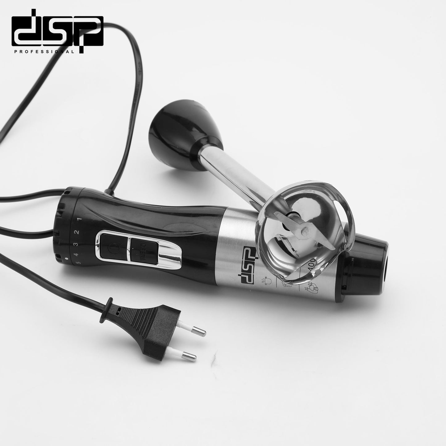 DSP Immersion Blender Handheld, 400W Corded Electric Stick Blender with Turbo Function & Variable Speed Control, Detachable Stainless Steel Stirring Rod & Blades for Soup, Smoothie, Puree, Baby Food – Ideal for Home Kitchens