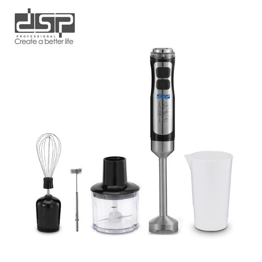DSP 5 in 1 Immersion Blender Set - 1000W Handheld Stick Blender with 304 Stainless Steel Blades, Variable Speed, 700ml Measuring Cup & Accessories for Smoothies, Soup & Baby Food