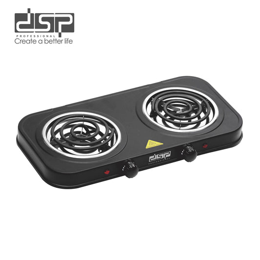 DSP Double Electric Stove, 2000W Portable Hot Plates for Countertop – Dual Burner Electric Cooktop with Adjustable Thermostat, Non-Slip Feet, Ideal for Home, Office, RV & Camping