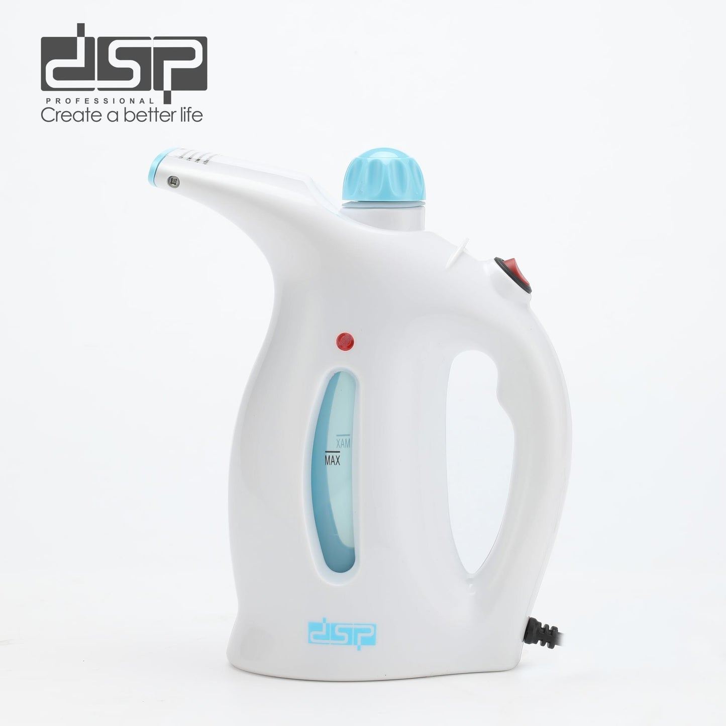 DSP Handheld Garment Steamer, 800W Powerful Steamer for Clothes, 280ml Large Water Tank, 90s Fast Heat-Up Travel Steamer with LED Indicator & Overheat Protection (220-240V)