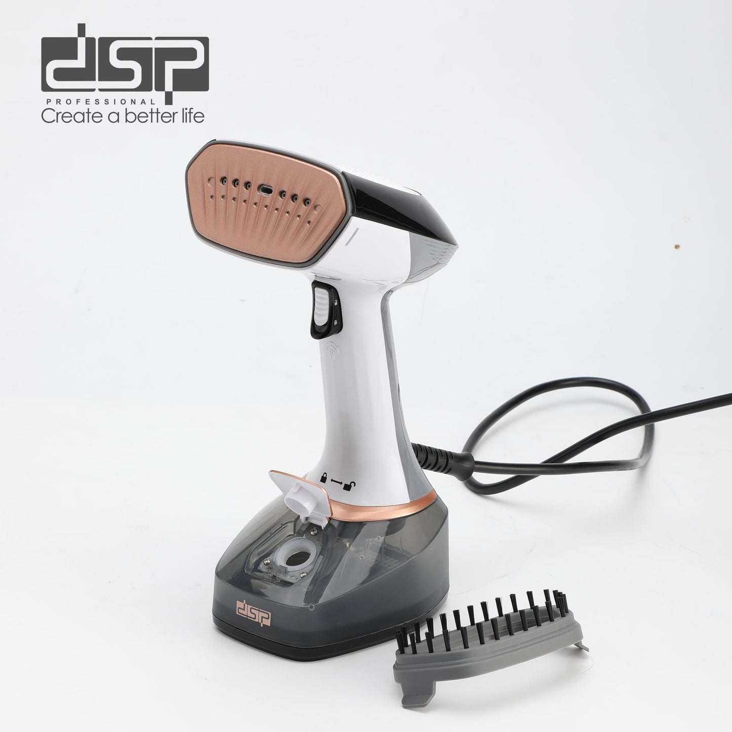 DSP Handheld Garment Steamer for Clothes – 1400W Travel Steamer with Ceramic Panel, 320ml Removable Tank, 15-25g/min Steam, 3-in-1 Hanging/Flat/Ironing, Overheat Protection – Perfect for Home Use