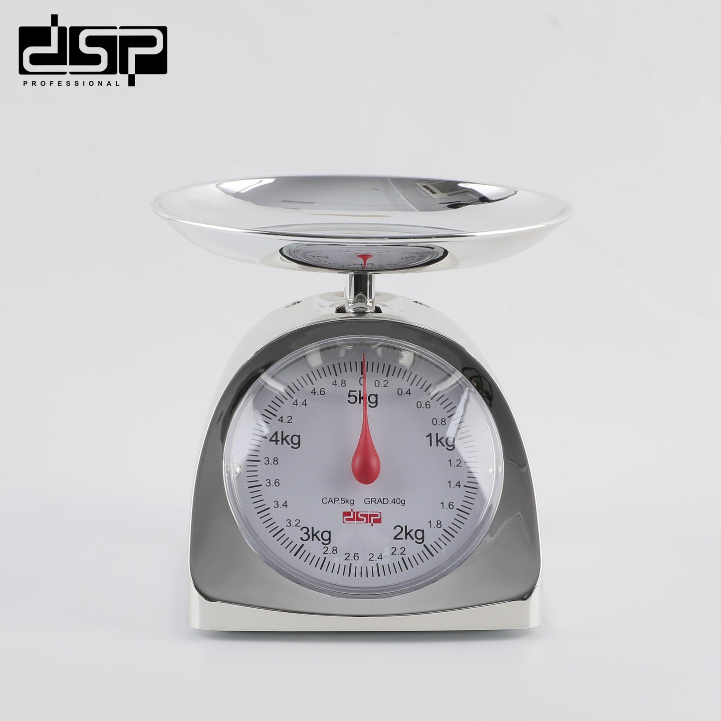 DSP Mechanical Kitchen Scale, Food Scale with Bowl – 5000g/11lb Capacity, 40g Graduation, ABS Material, Easy-Clean Tray for Home Kitchen