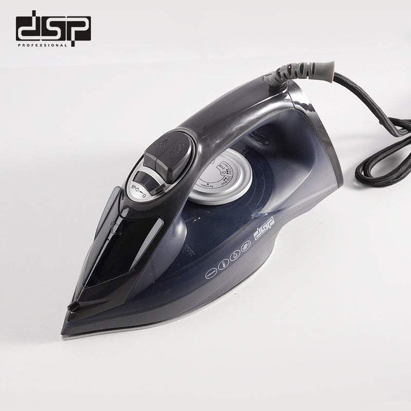 DSP Steam Iron for Clothes with Retractable Cord, 2200W Powerful Steam, Ceramic Soleplate, Dry/Spray/Vertical Steam, Self-Cleaning, 275ml Tank - Ideal for Home Use