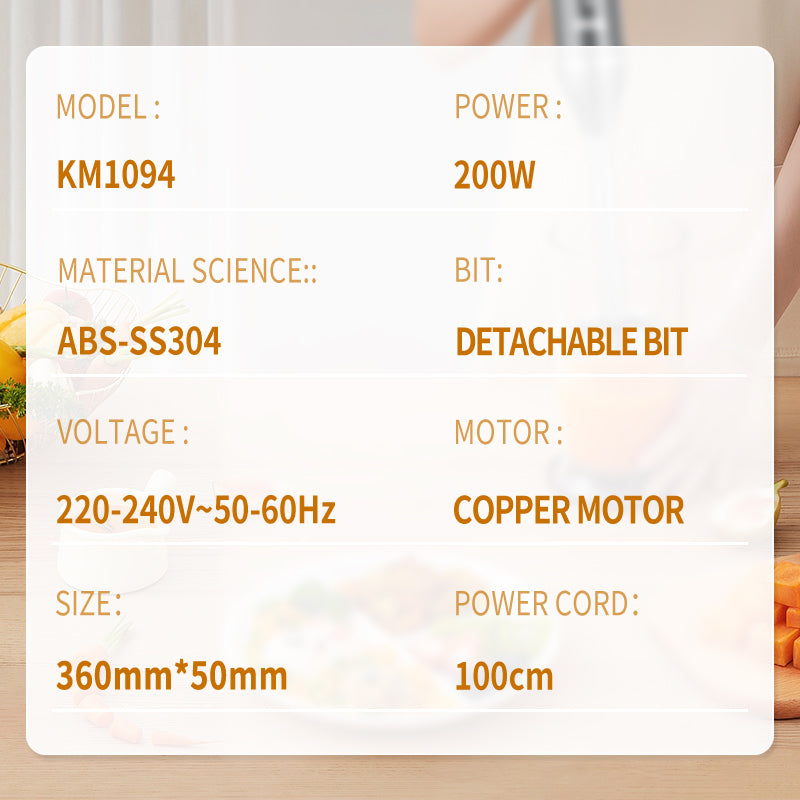 DSP Hot Seller Premium Powerful 200W Hand Blender | Full Copper Motor |  Quick Puree Maker for Kitchen 