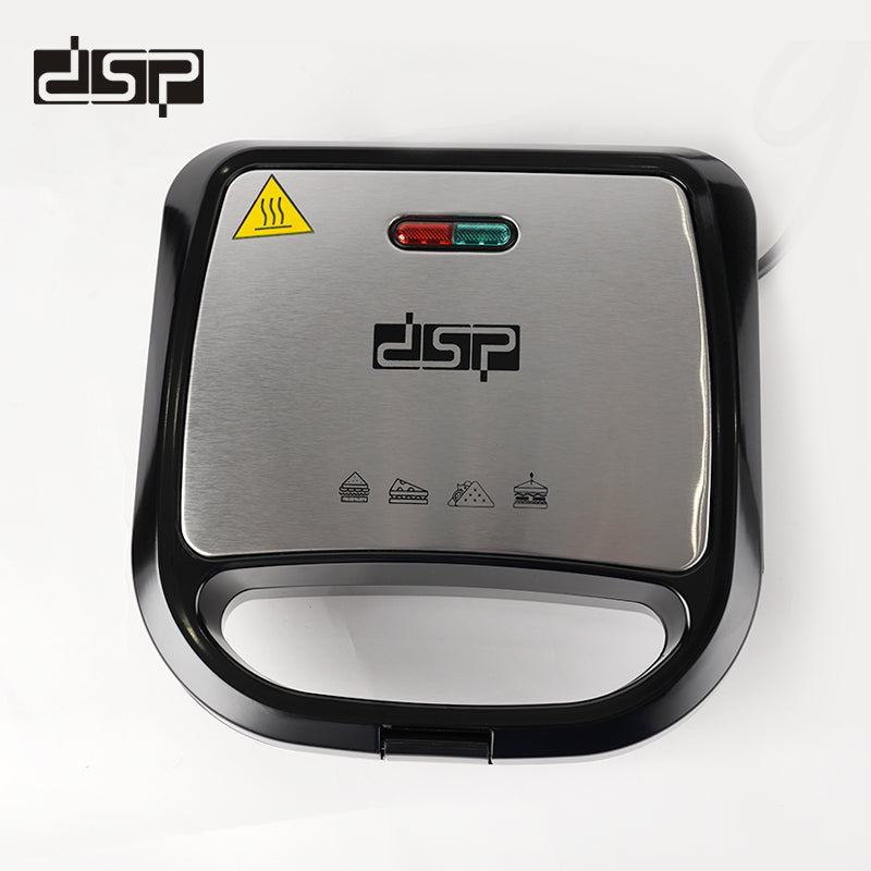 DSP Sandwich Maker & Press - 750W Grilled Cheese Maker with Nonstick Plates, Cool-Touch Handle, Indicator Lights | Compact for Kitchen, Dorm | 220-240V