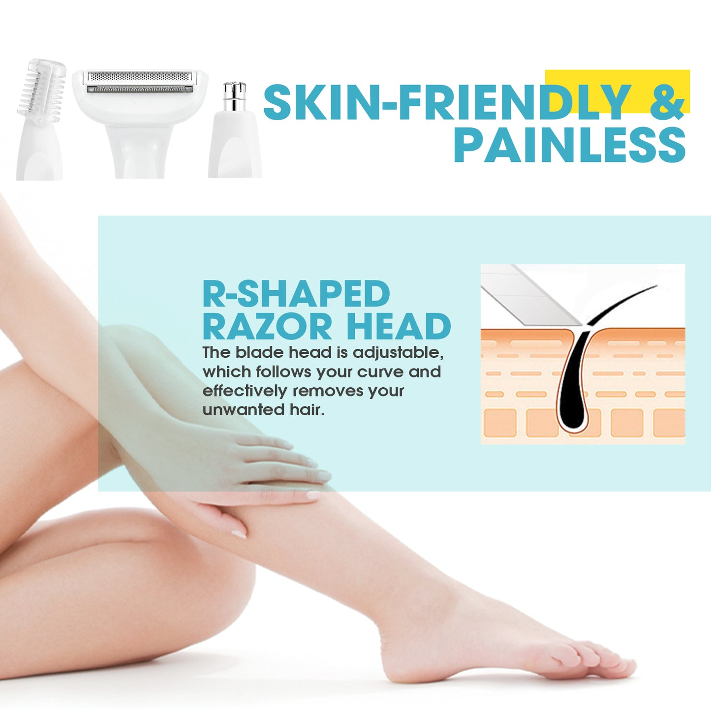 DSP AllZone 3 in 1 Beauty Tools Kit | 7500RPM Turbo & IPX4 Splashproof with 3 Pro Trimmers + Type-C Fast Charge