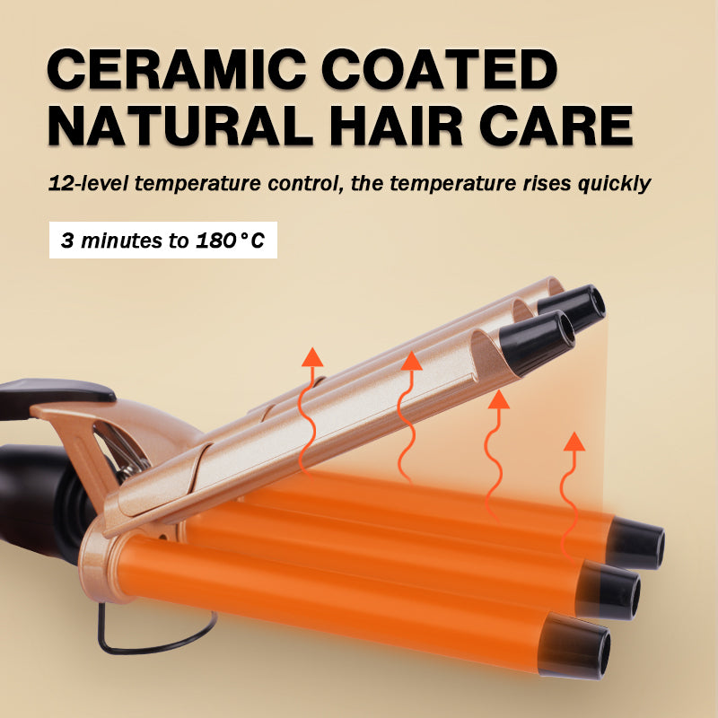 Ceramic Coated Professional Hair Curler with Dual 13mm/16mm Barrels, 3-Min Fast Heat & Auto Shut-Off, Damage-Free Styling for Salon/Home Use