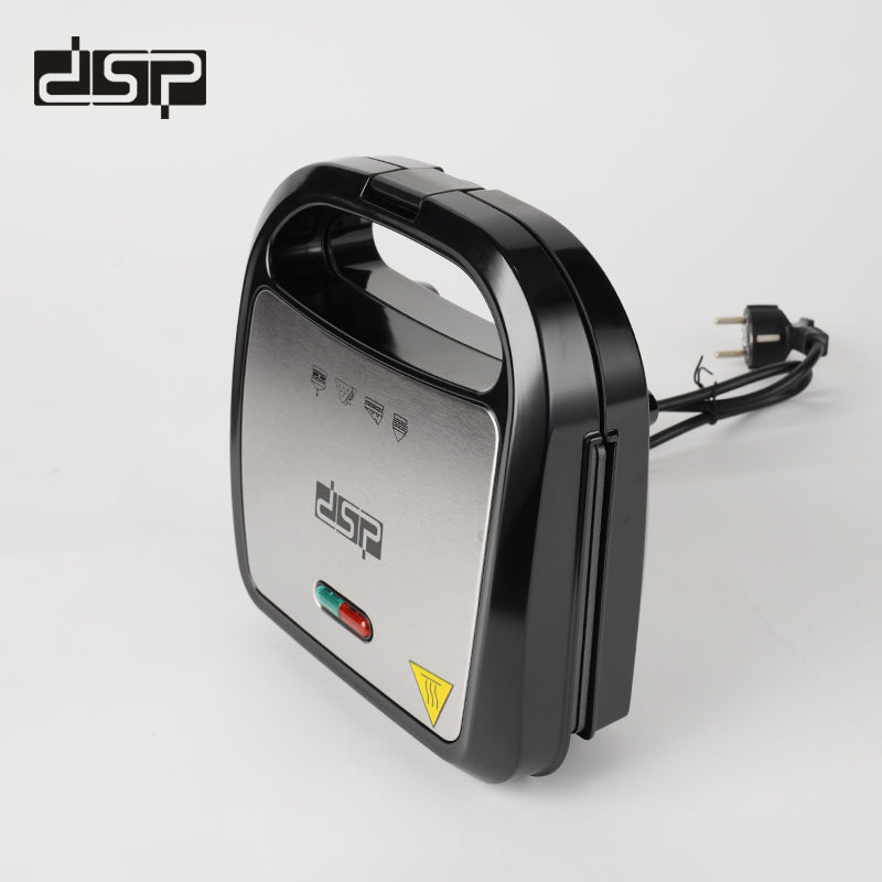 DSP Sandwich Maker & Press - 750W Grilled Cheese Maker with Nonstick Plates, Cool-Touch Handle, Indicator Lights | Compact for Kitchen, Dorm | 220-240V