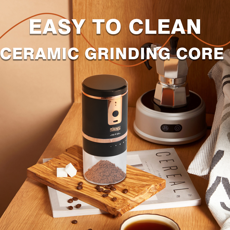 DSP Hot Seller Pro Ceramic Core Coffee Spice Grinder, 5 Grind Sizes for Fresh Coffee Herbs Travel