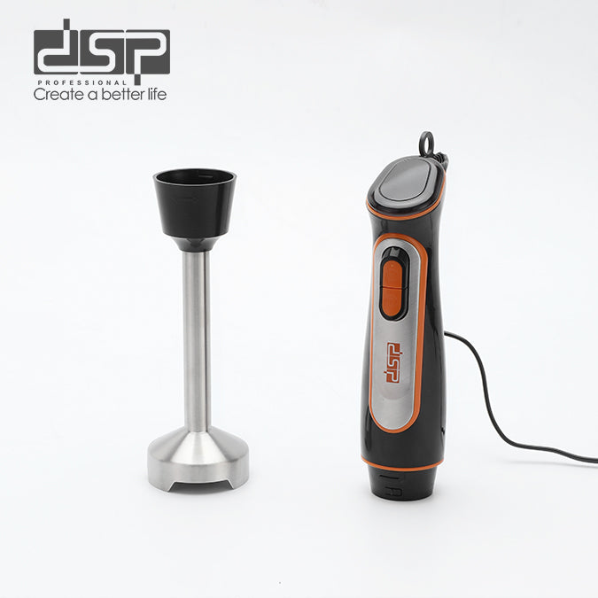 DSP Immersion Blender Handheld, 500W Cordless Electric Hand Mixer with 4 Stainless Steel Blades, 6-Speed Electronic Touch Control & LED Display, Detachable 304 Stainless Steel Stirring Bar for Smoothies, Puree, Baby Food