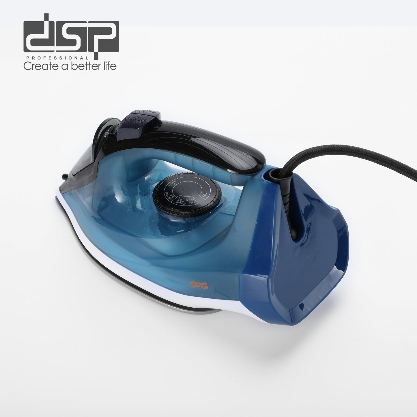 DSP Hot Seller 2000W Ceramic Steam Iron, Adjustable Temp, Continuous & Vertical Steam for Home Garment Care