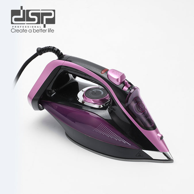 DSP Steam Iron for Clothes, 2400W Powerful Steam Iron with Ceramic Soleplate, 360ml Tank, Adjustable Steam, Self-Clean, Overheat Protection, Retractable Cord – Ideal for Home Use