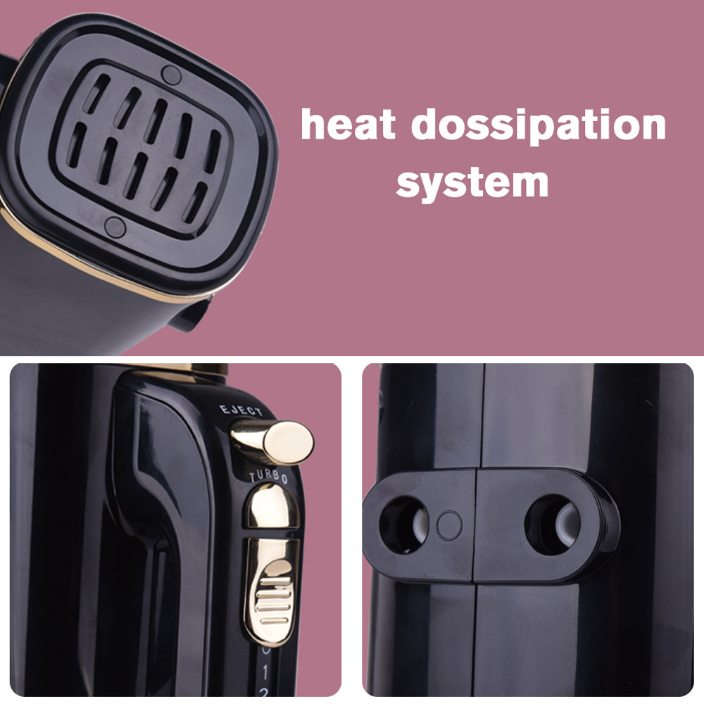 Professional 200W 5-Speed Turbo Hand Mixer Heavy Duty Full Copper Motor Kitchen Baking Dough Kneading Effortless Beater Eject Silver Coated Housing