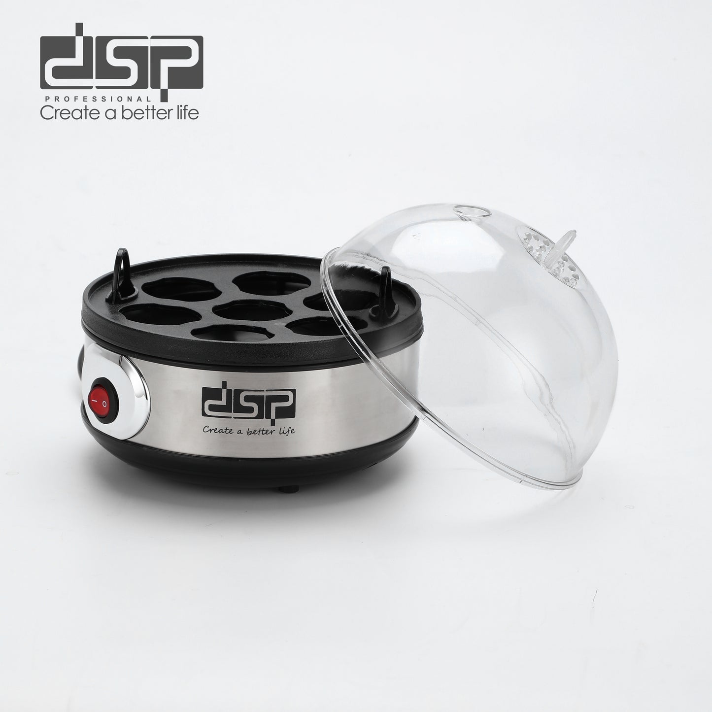 Smart Egg Boiler 350W, 7 Eggs Capacity with Auto Shut Off & Buzzer Alarm, Removable Lid/Rack for Effortless Soft/Hard Boiling, Perfect Breakfast Cooking Helper