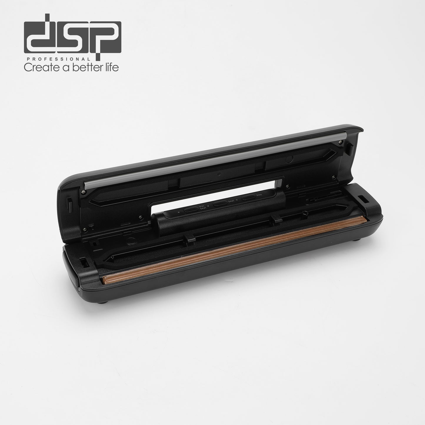 DSP Hot Seller 110W ABS+Stainless Steel Vacuum Sealer, 60Kpa Suction, 30cm Seal, 3 Modes, Includes 10 Bags for Food Preservation & Storage