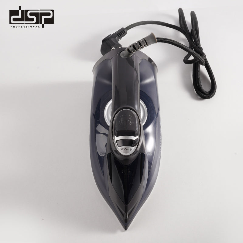 DSP Steam Iron for Clothes with Retractable Cord, 2200W Powerful Steam, Ceramic Soleplate, Dry/Spray/Vertical Steam, Self-Cleaning, 275ml Tank - Ideal for Home Use