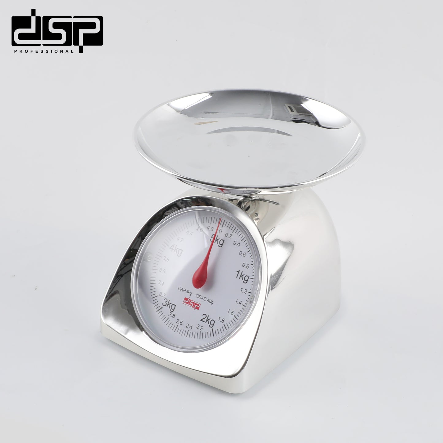 DSP Mechanical Kitchen Scale, Food Scale with Bowl – 5000g/11lb Capacity, 40g Graduation, ABS Material, Easy-Clean Tray for Home Kitchen