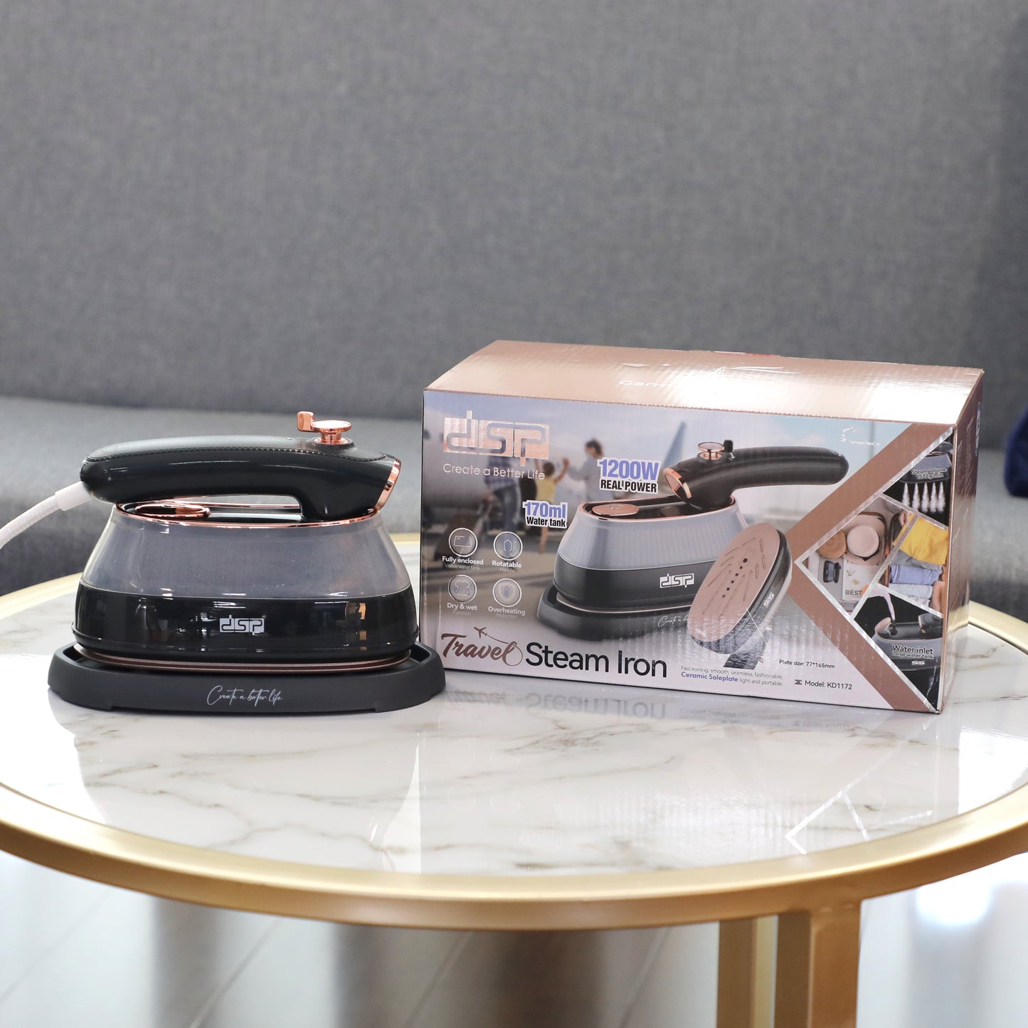 SmartPro 1200W Steam Iron with Ceramic NanoPlate & 30s Flash Heat - Dual Sensor Control for Delicate Fabrics/Suits