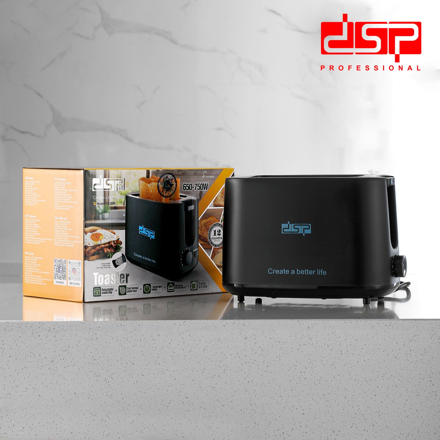 SmartCare Auto Pop-Up 7-Temp Anti-Jam Toaster for Artisan Breads & Bagels with Detachable Crumb Tray, Cord Storage