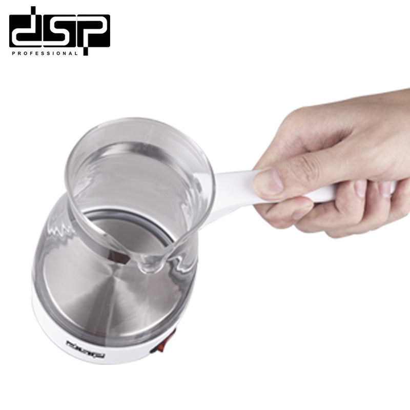 DSP 12 Cup Glass Coffee Pot Replacement - 500ml, 600W with Hidden Stainless Steel Heating Element, Heat-Resistant Handle, Red Indicator (220-240V, Clear)