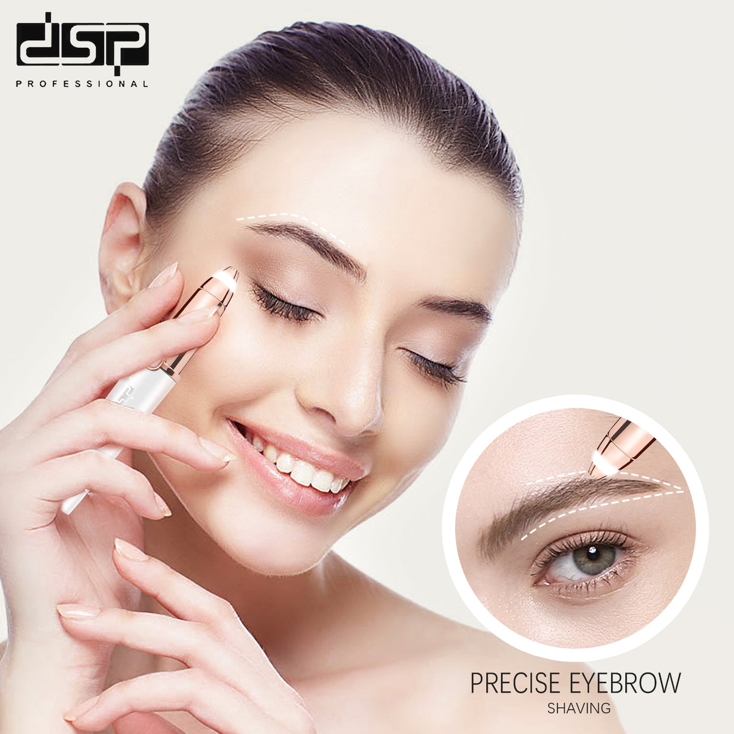 10500RPM Eyebrow Trimmer, USB Rechargeable with Cleaning Brush, 40Min Gentle Use for Precision Grooming & Sensitive Skin