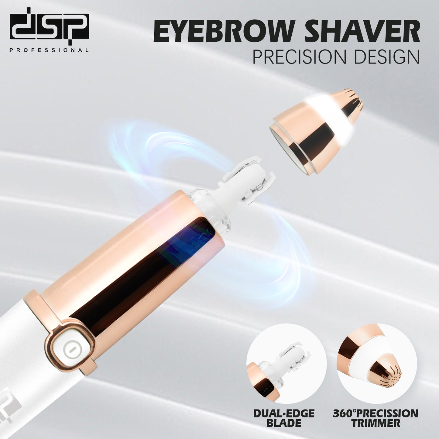 10500RPM Eyebrow Trimmer, USB Rechargeable with Cleaning Brush, 40Min Gentle Use for Precision Grooming & Sensitive Skin