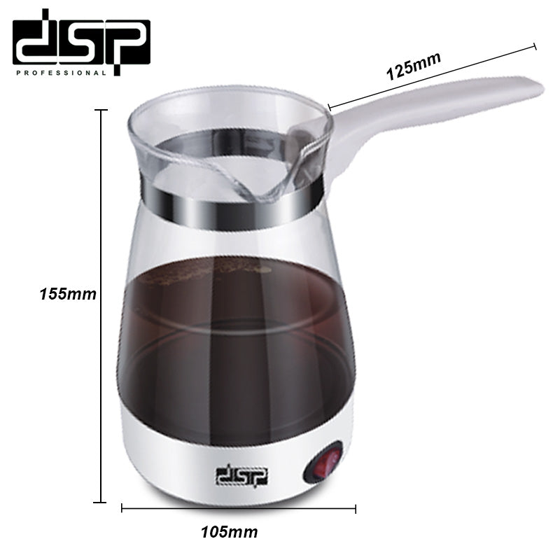 DSP 12 Cup Glass Coffee Pot Replacement - 500ml, 600W with Hidden Stainless Steel Heating Element, Heat-Resistant Handle, Red Indicator (220-240V, Clear)