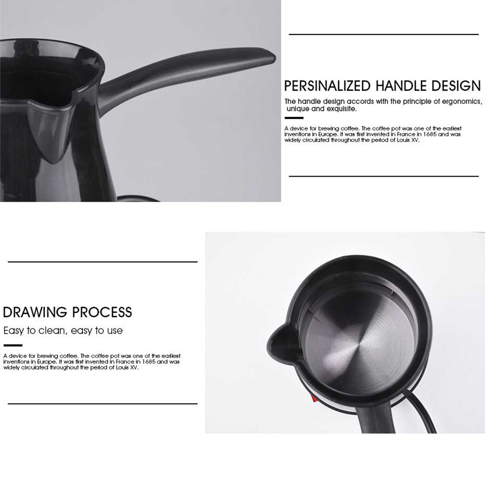 600W Quick Brew Compact Coffee Pot with Hidden Stainless Steel Heating, Red Indicator & Heat-Resistant Handle, DSP Hot Seller for Home/Office Espresso/Americano