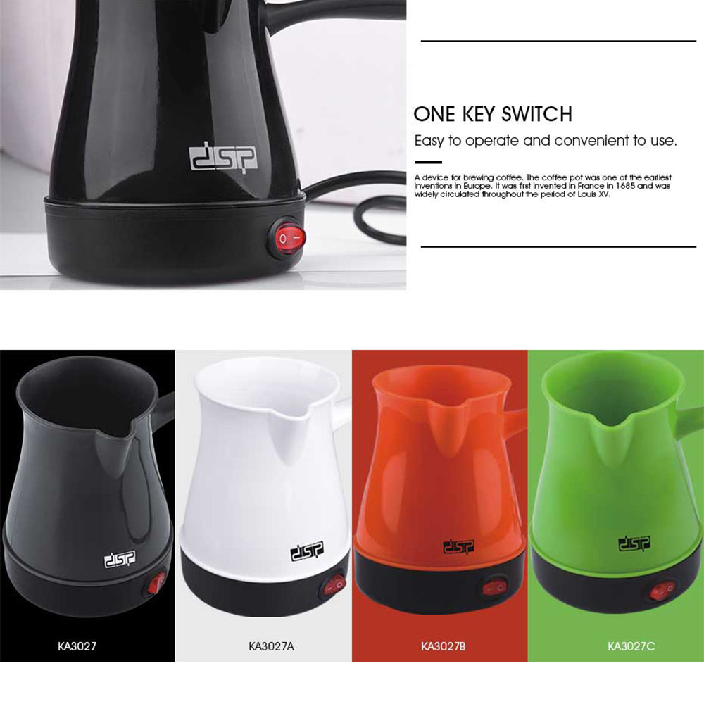 600W Quick Brew Compact Coffee Pot with Hidden Stainless Steel Heating, Red Indicator & Heat-Resistant Handle, DSP Hot Seller for Home/Office Espresso/Americano