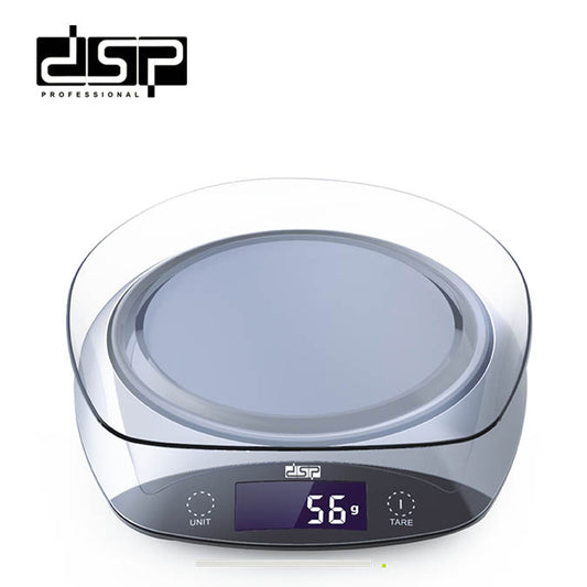 DSP Digital Kitchen Scale - 3000g/11lb Precise Food Scale with LCD Backlight, Auto Zero & Off, 1g Accuracy - Perfect for Home Baking, Cooking & Coffee (White)
