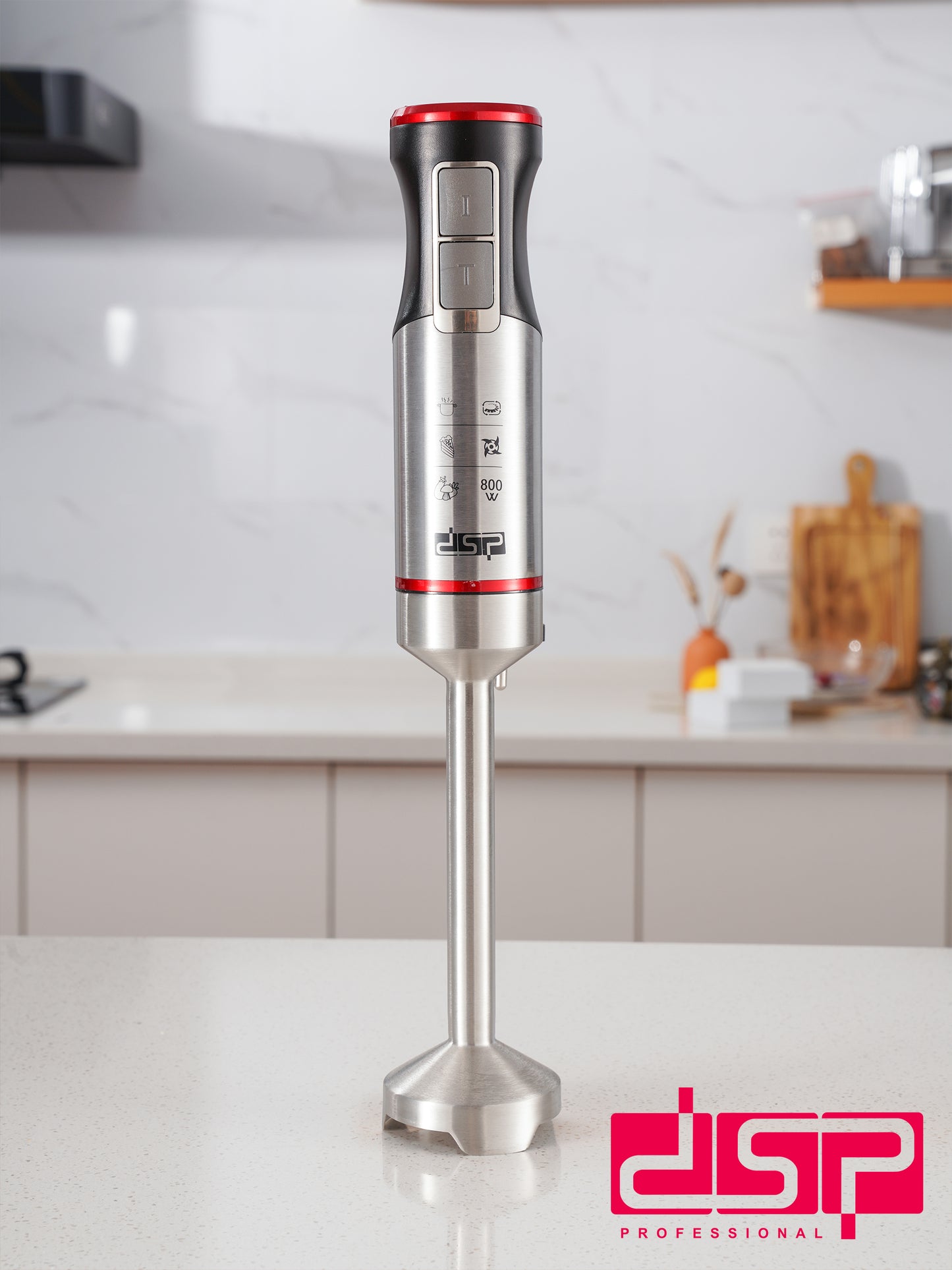 DSP 1000W Immersion Blender Handheld, Cordless Stick Blender with Detachable Stainless Steel Blending Rod, 4-leaf Shaped Blades & Stepless Speed Control for Smoothies, Puree, Baby Food - Home Essential