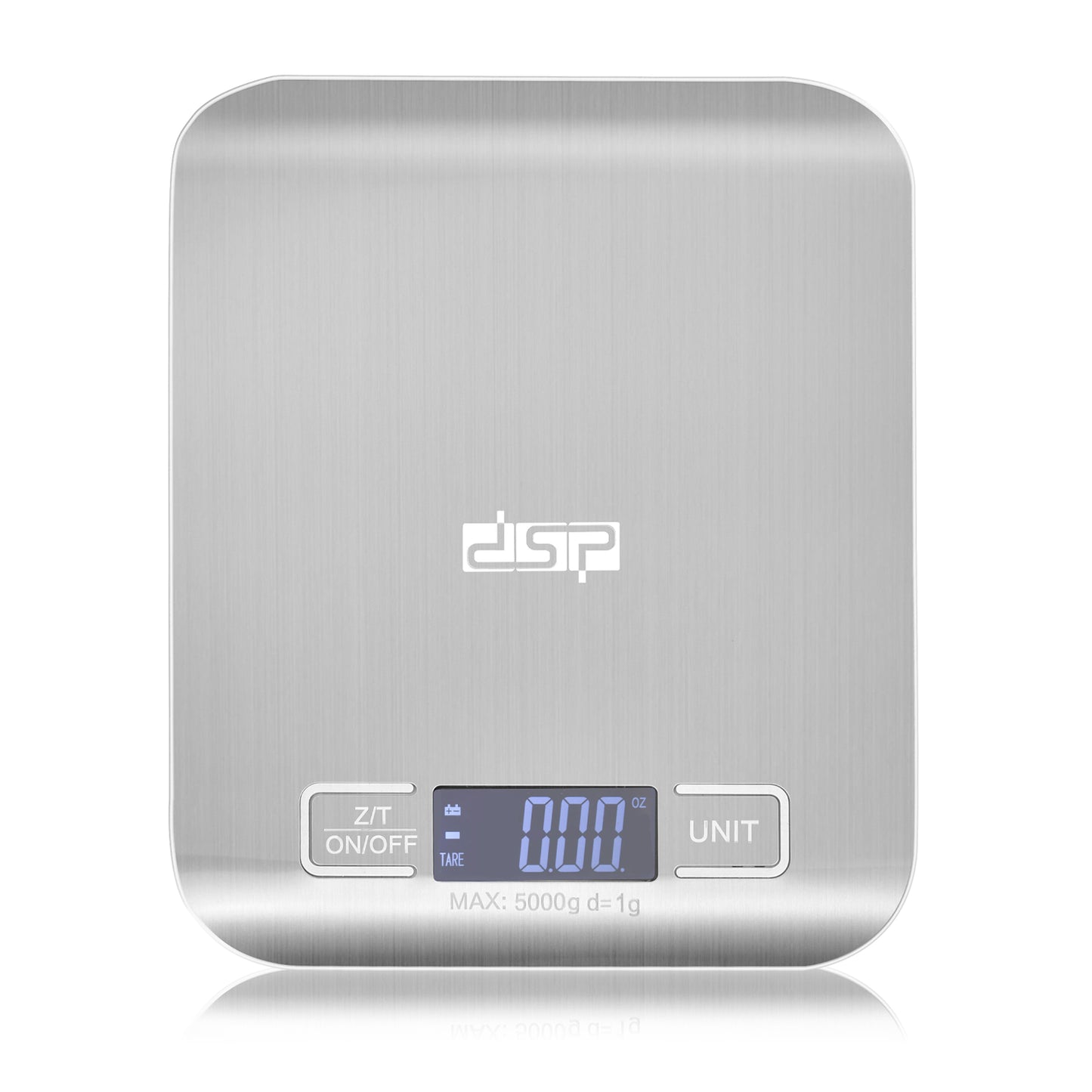 Precision 5kg/1g Multifunction Kitchen Scale with Stainless Steel Surface, High Accuracy Sensor & Auto-Off for Baking/Cooking/Meal Prep