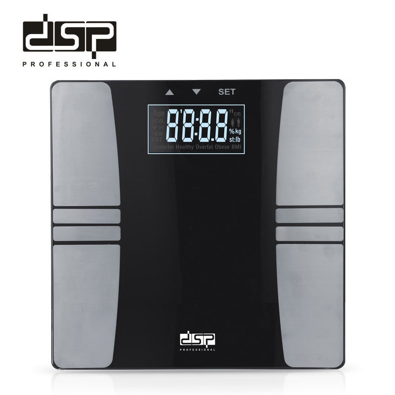 Body Fat Scale Tempered Glass 180kg 0.1kg Accuracy 7 Health Metrics BMI Muscle Water Auto Backlight Home Gym Fitness