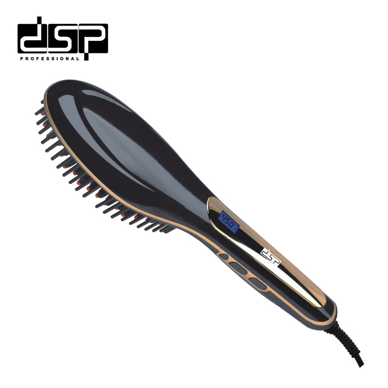 DSP Hot Seller Pro Heat Protectant Hair Brush, 5min Quick Heat 180-230°C Adjustable for Keratin Safe Home Travel Styling