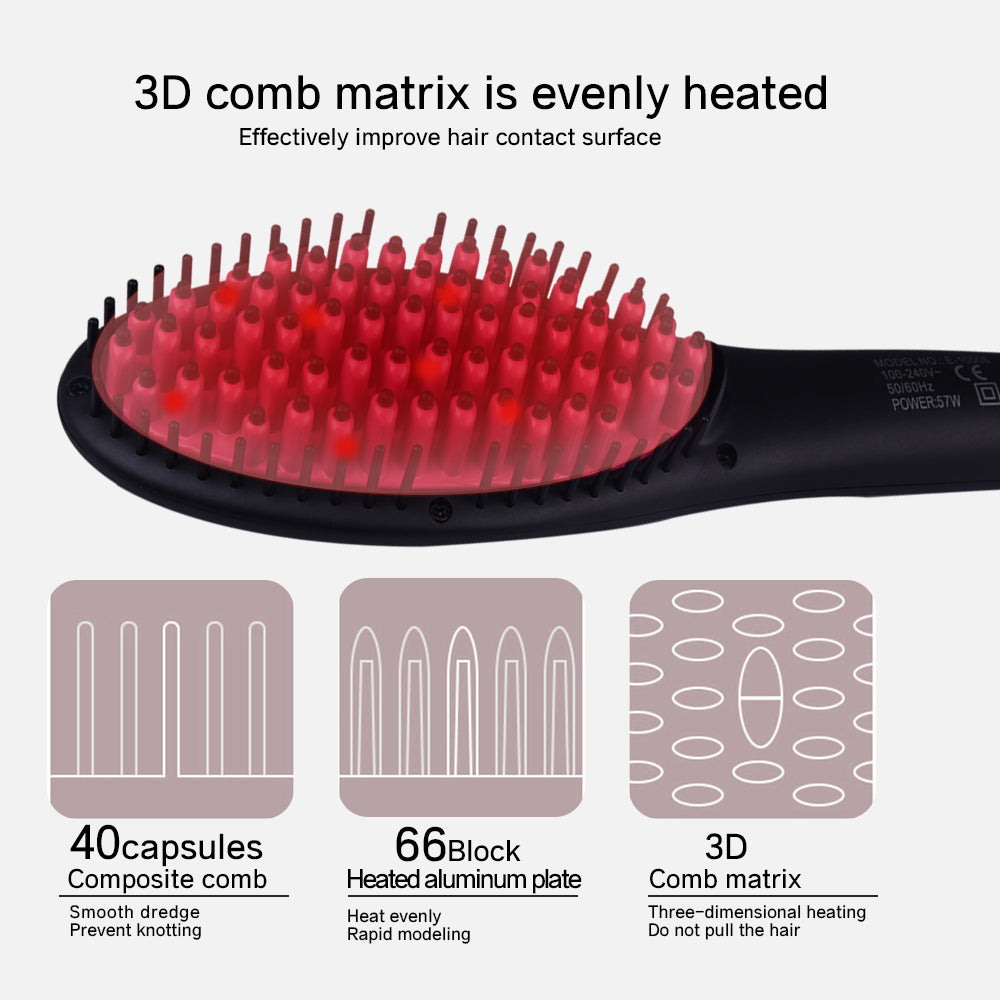 SalonPro 55W Hair Brush with Dual Heat Control & 450°F Smart Display, Free Curls/Straightening